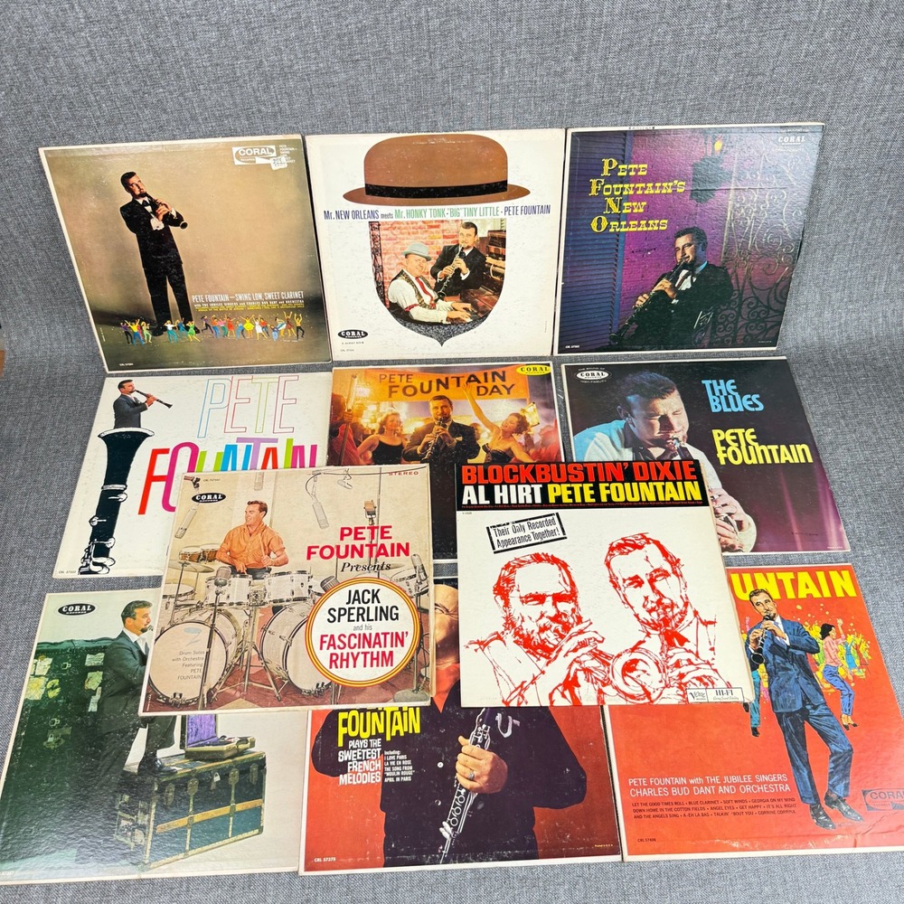 Pete Fountain Vinyl Record Lot 11 Jazz Albums Coral Records New Orleans GOOD
